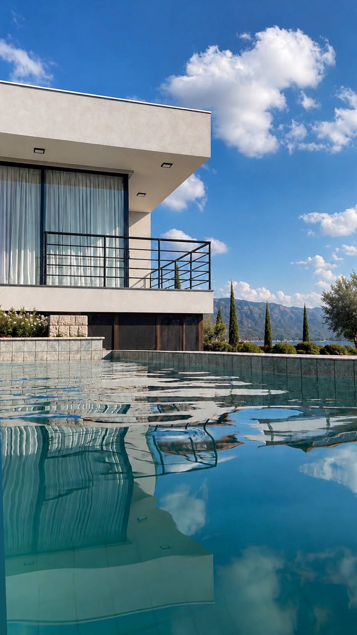 Casa moderna com piscina infinita